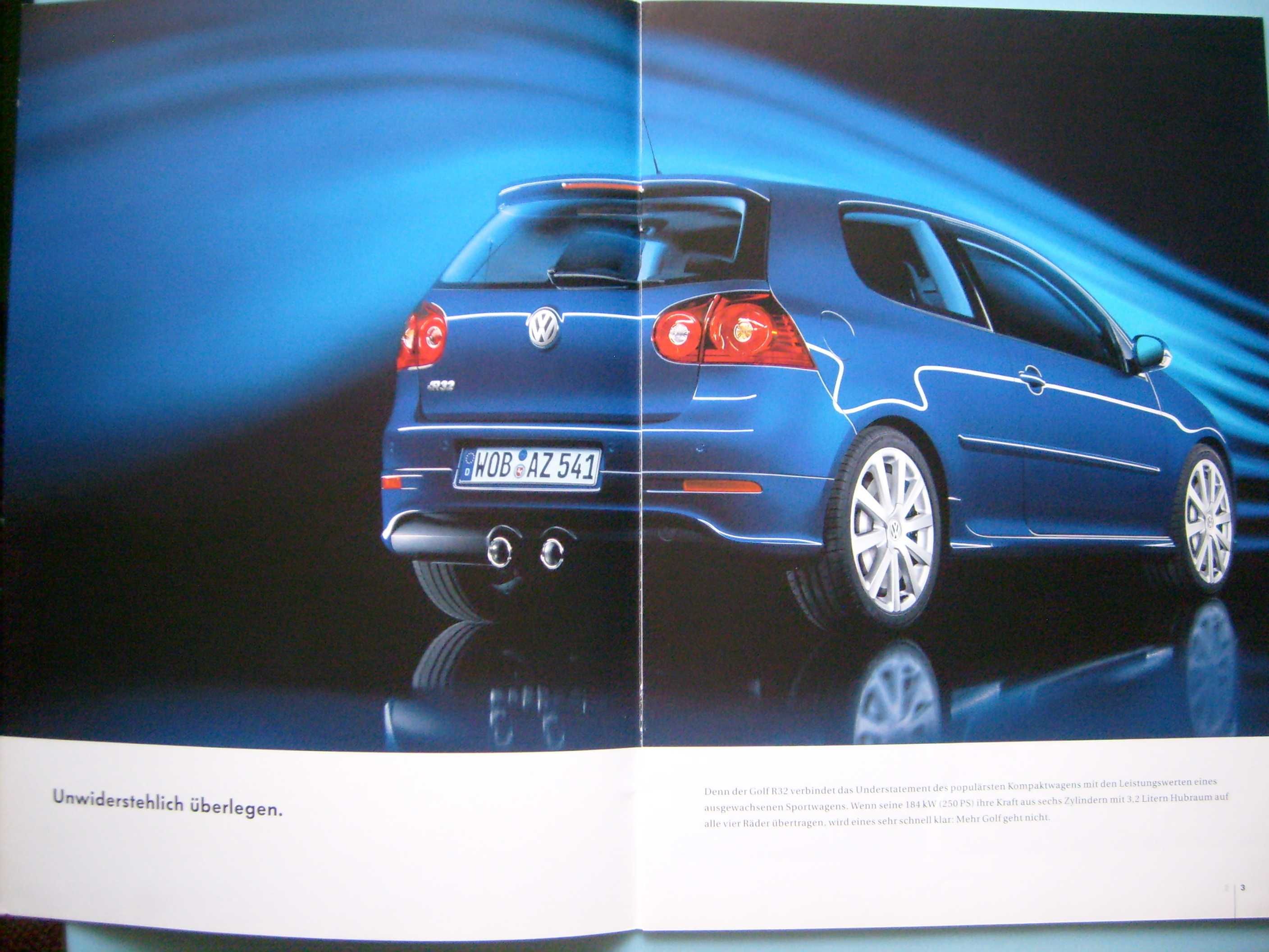 VW Volkswagen Golf R32 / Mk5 - 2007 * prospekt 20 str. BDB *Wyprzedaż