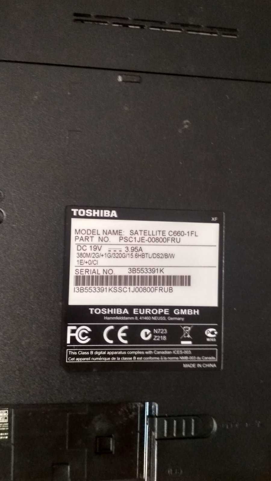 Ноутбук Toshiba SATELLITE C660-1FL