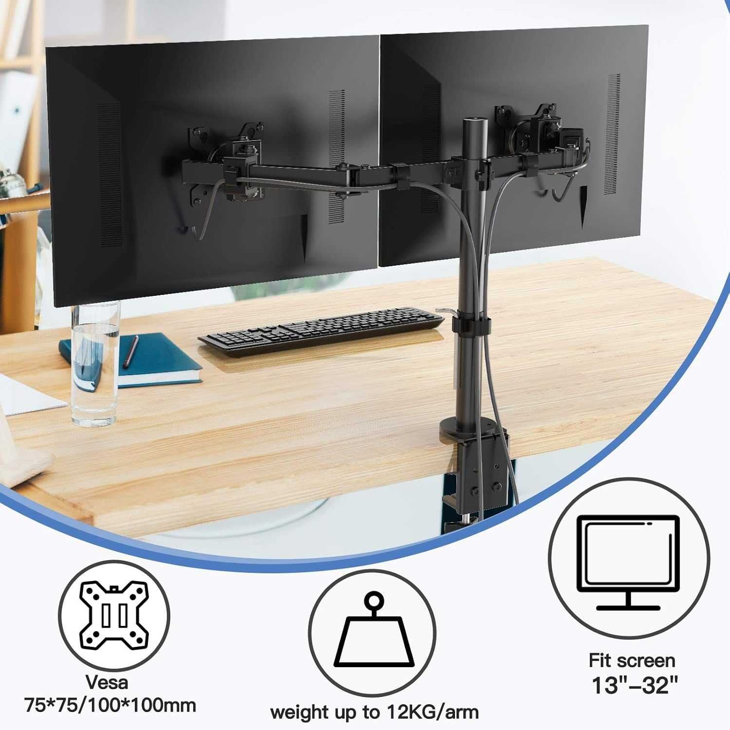 ErGear Podwójny uchwyt na ekran monitor 13-32" 8KG SUPERMOCNY