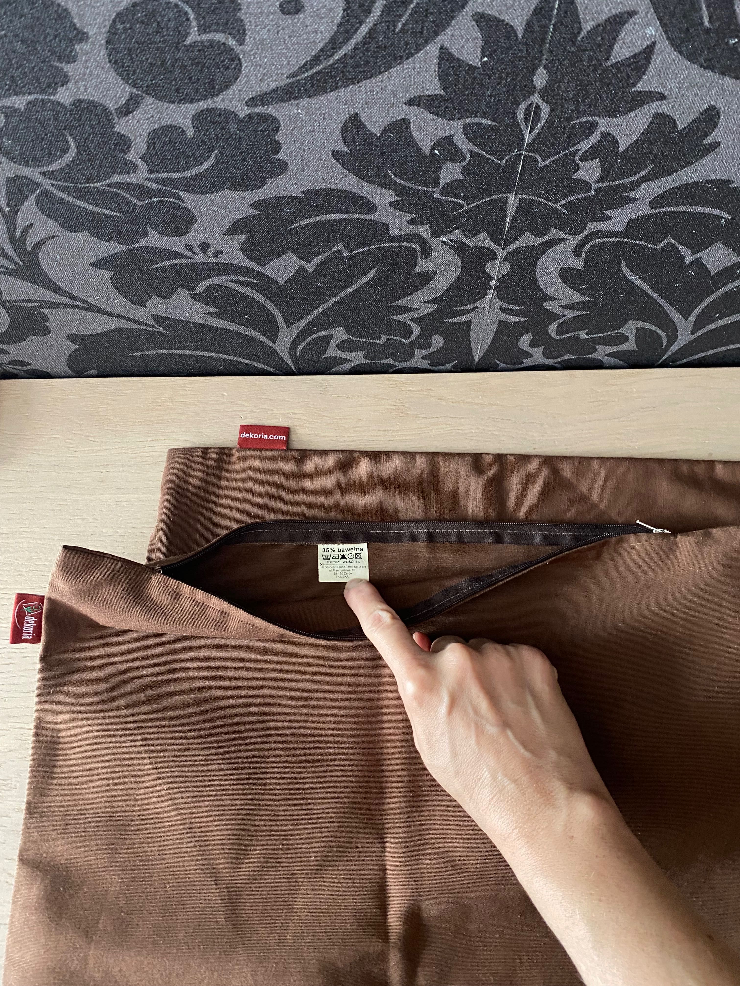 Nowe brązowe poszewki na poduszki dekoria 40/40 cm