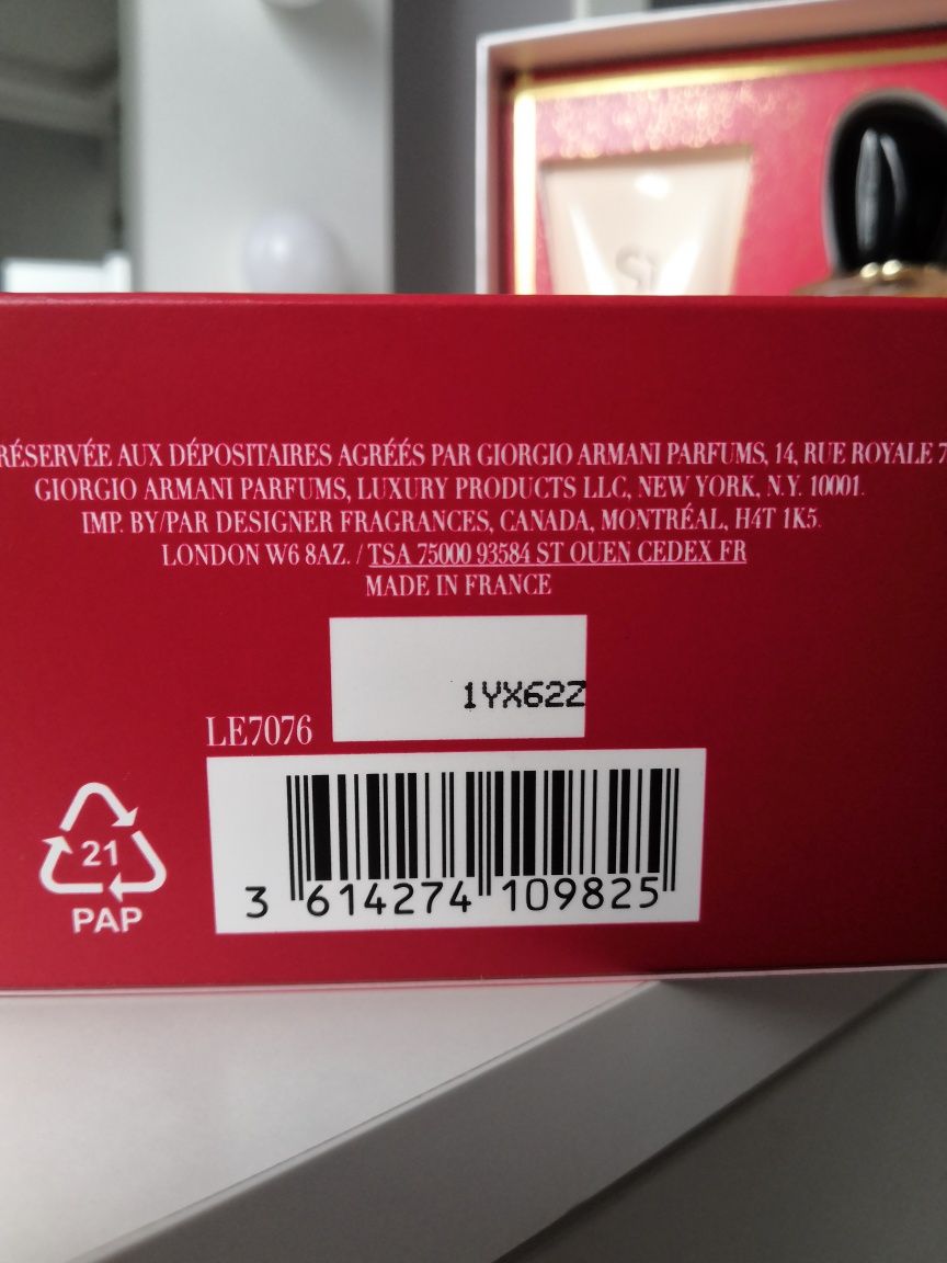 Armani si nowa woda perfumowana balsam do ciała żel pod prysznic.