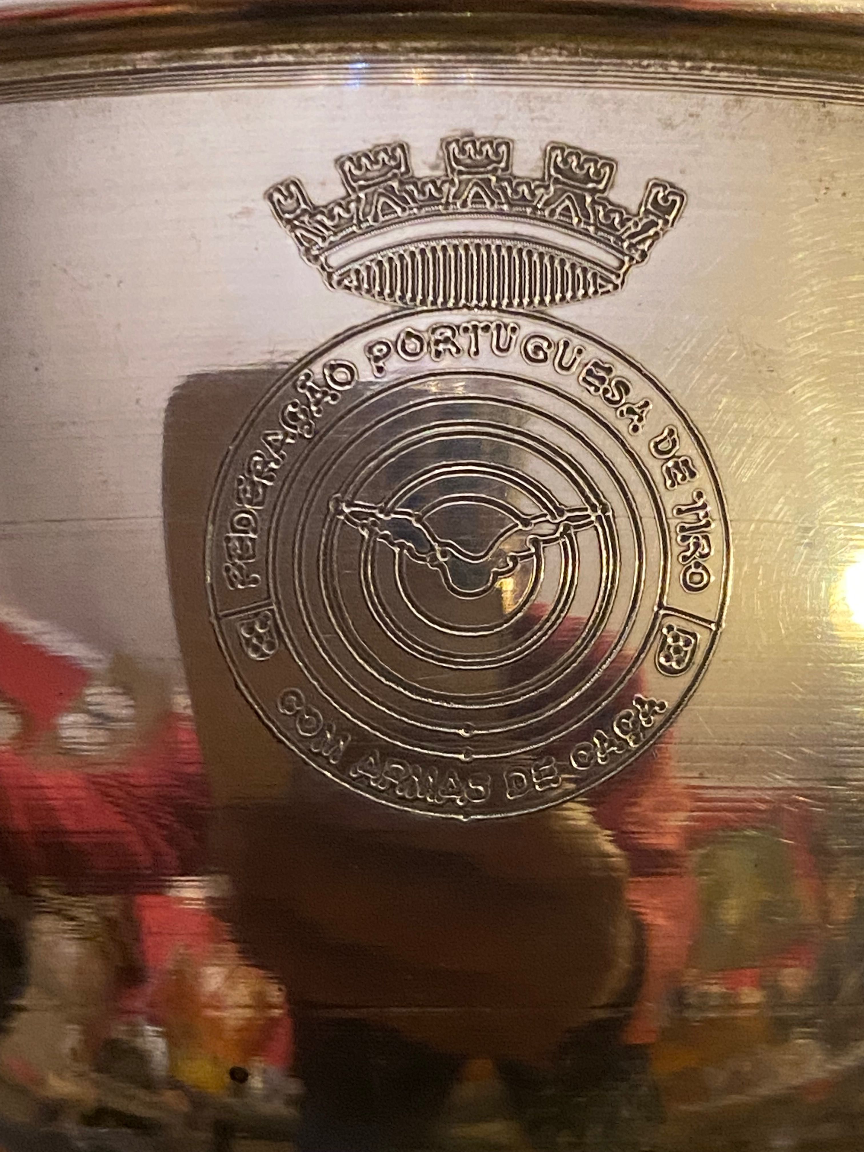 Taça Libação Prata Portuguesa Aguia 835 10,5cm Clube Português de Tiro