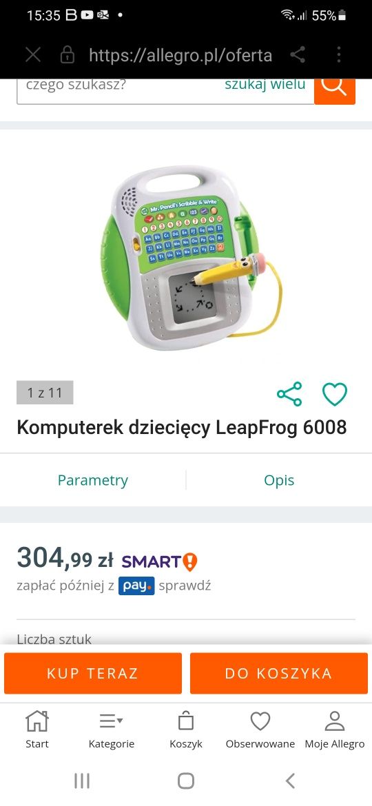 Nauka pisania angielskiego komputer dla dzieci Leapfrog