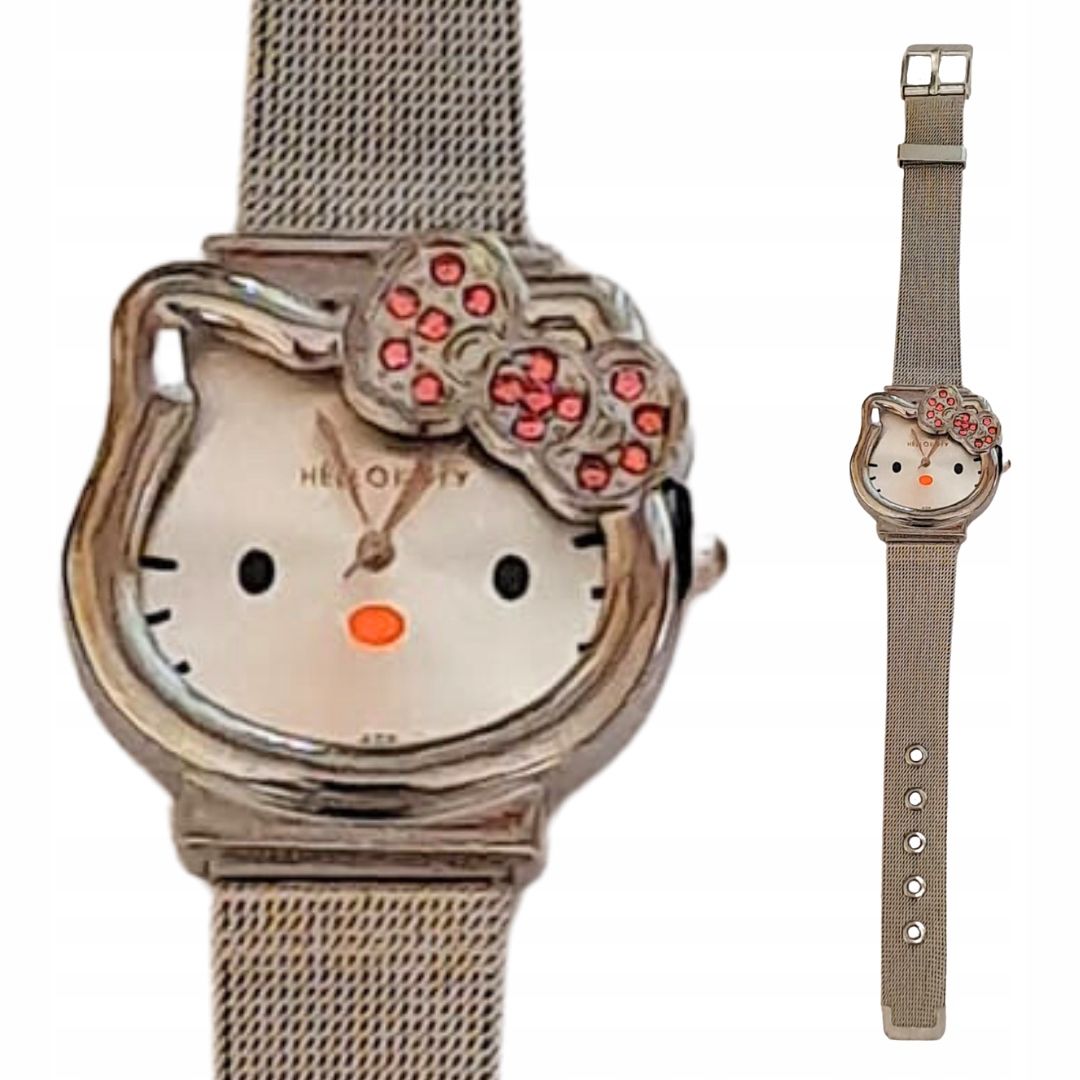 Zegarek Hello Kitty Nowy Na Bransolecie Szary