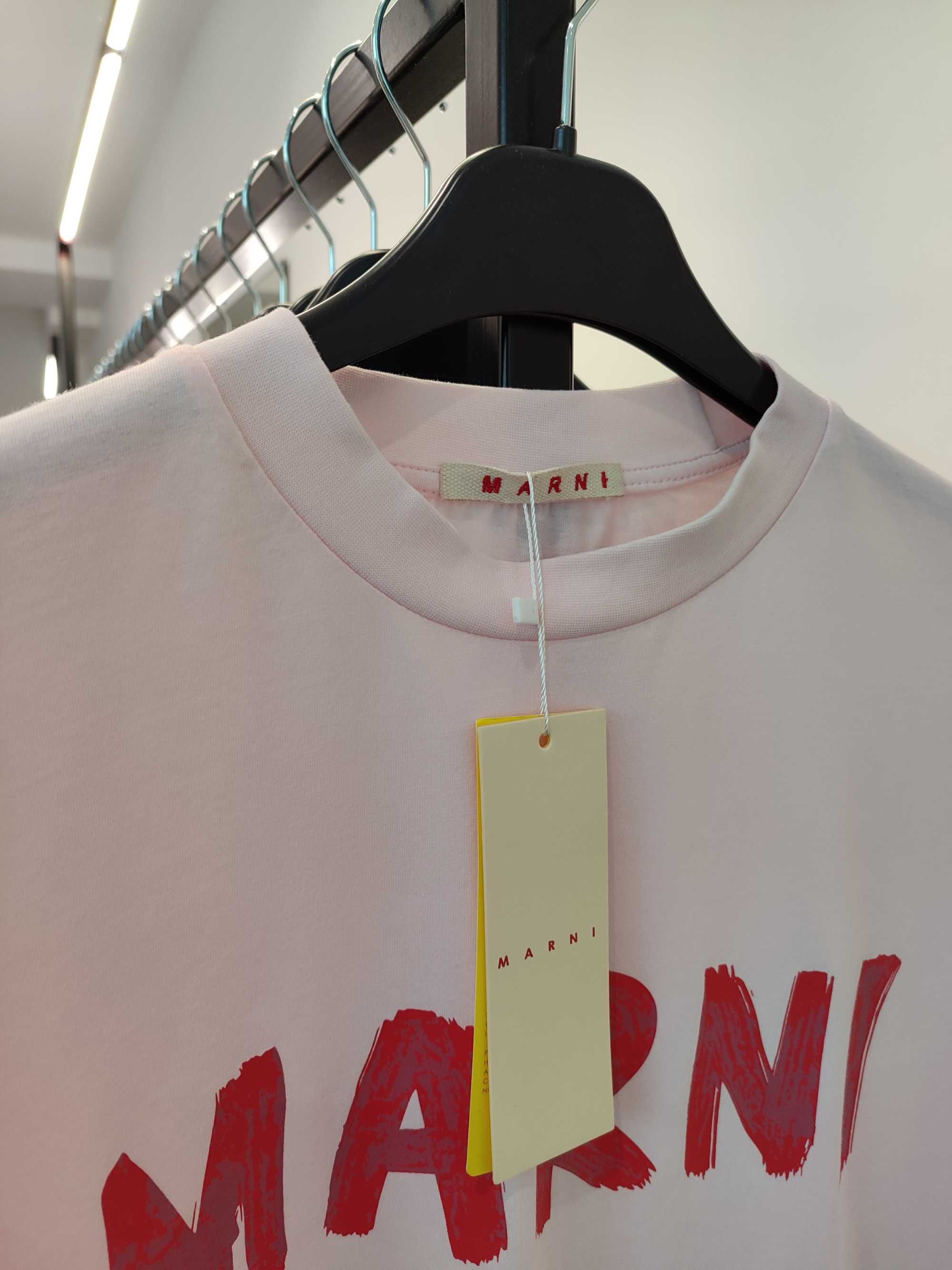 Футболка Marni logo-print t-shirt Pink