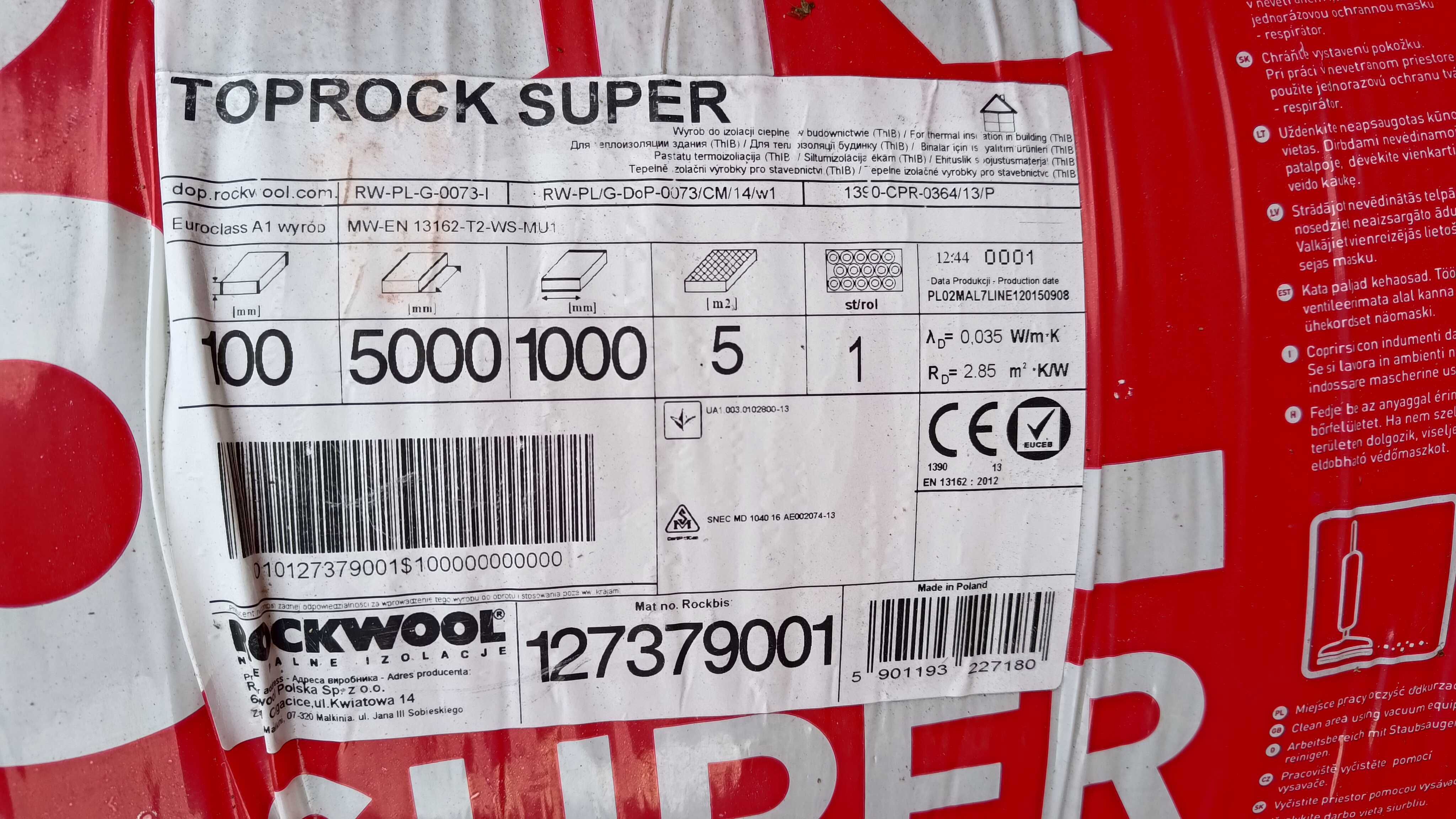 Rockwool Toprock lambda 0,035