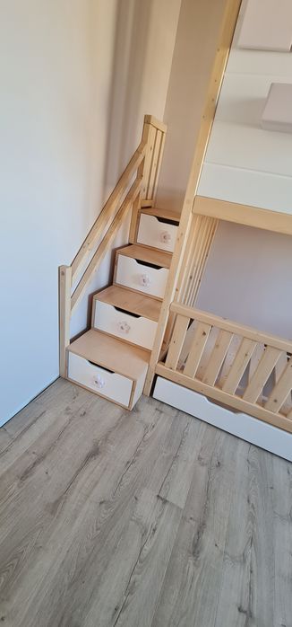 Łóżko piętrowe domek łóżeczko antresola siatka liny