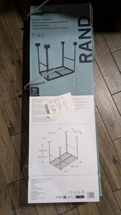 2szt Półka sufitowa garażowa goodhome rand 100kg