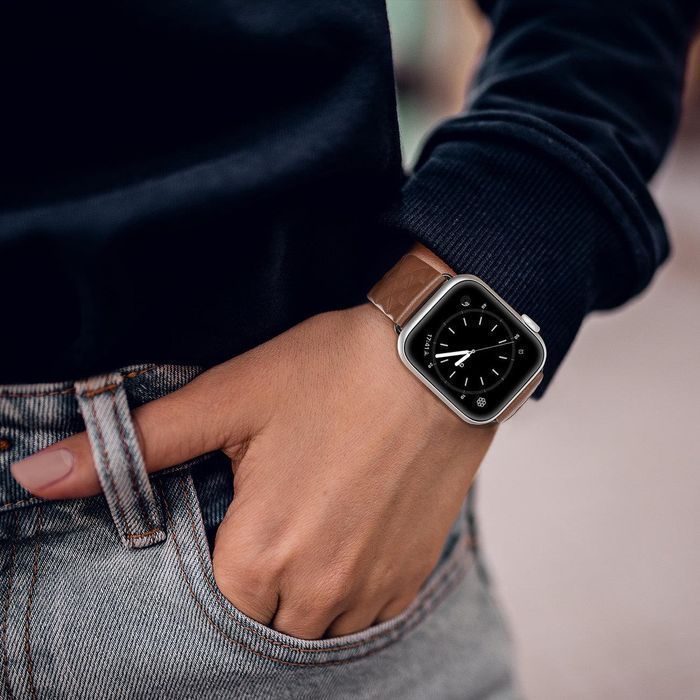 Pasek Skórzany Dux Ducis do Apple Watch 7/6/5/4/3/2/SE, Brązowy