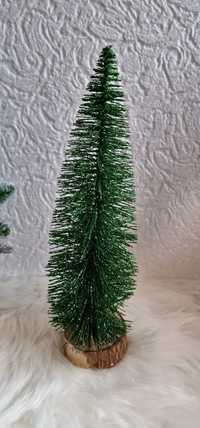 Zielona brokatowa choinka 32 cm