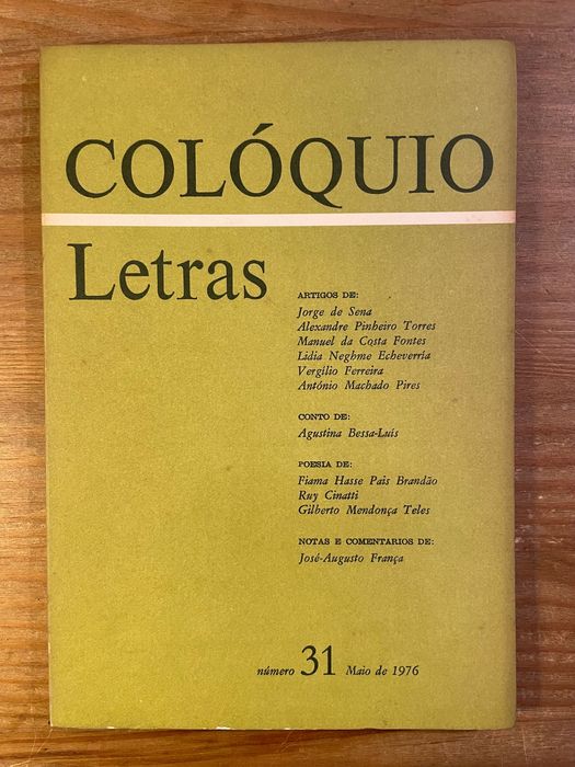 Colóquio - Letras - Número 31 (portes grátis) Agustina Bessa Luis