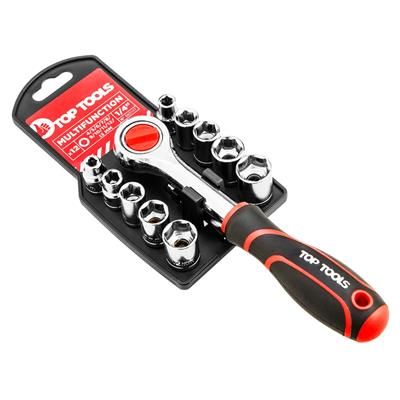Klucze nasadowe 1/4" zestaw 12szt TOP TOOLS