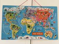 Magnetyczne puzzle Mapa świata Janod