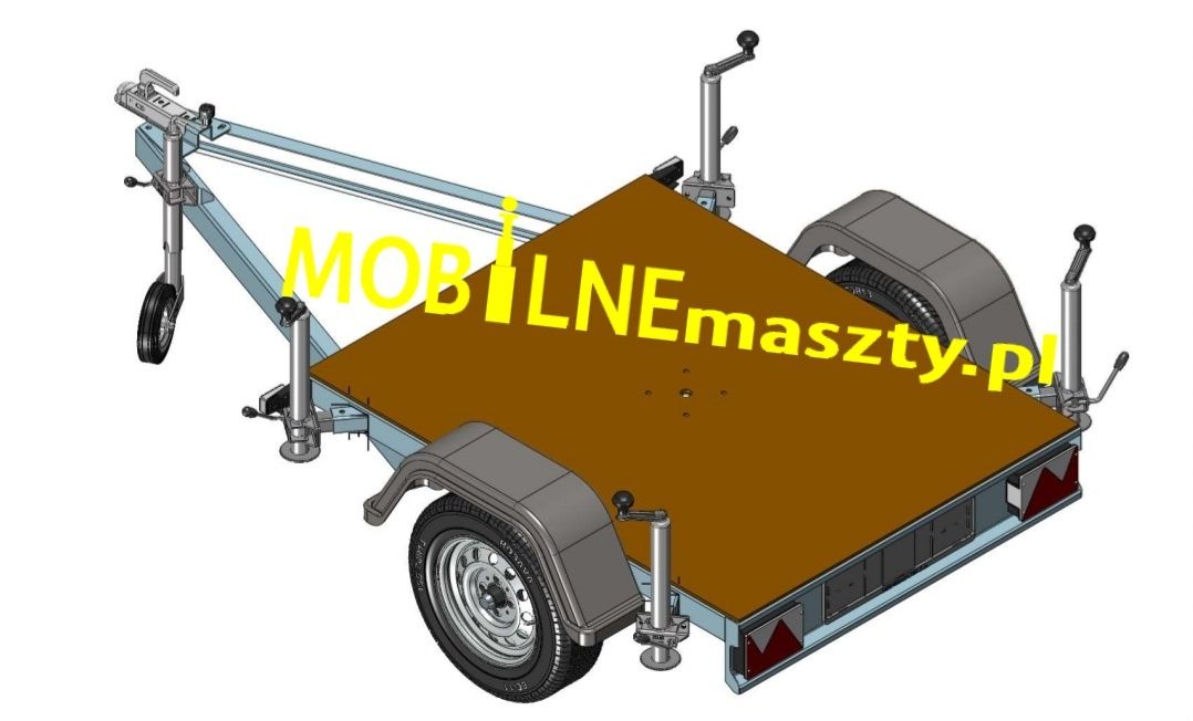 Przyczepa platforma mobilny monitoring z masztem teleskopowy