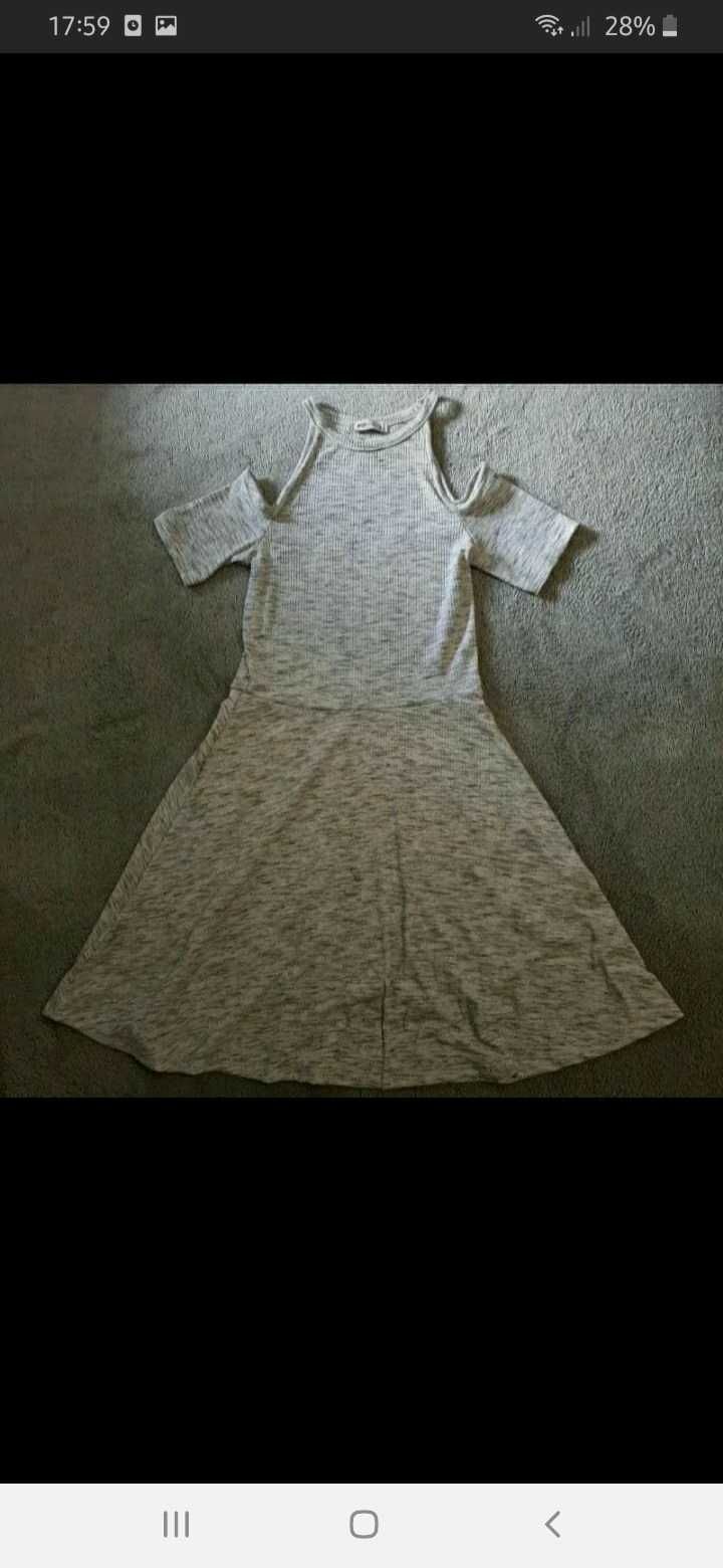 Szara sukienka prążkowana (rozmiar S)