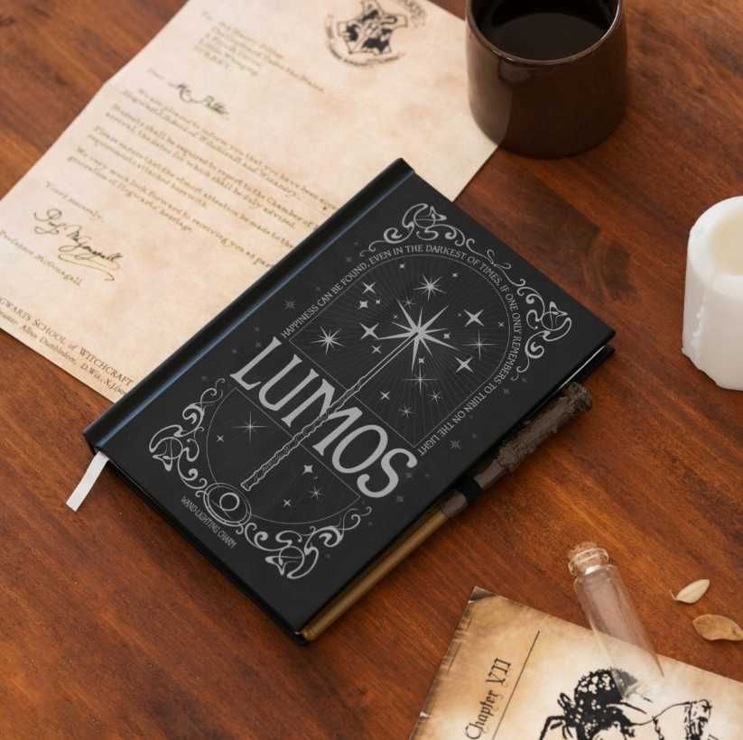 Harry Potter zeszyt notatnik notes A5 świecący + długopis różdżka
