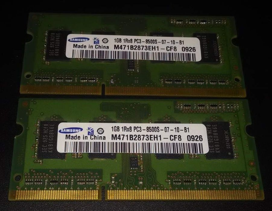 память для ноутбука Samsung sodimm ddr3 1066  1+1 gb