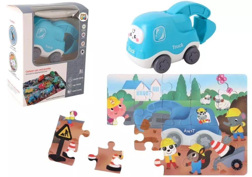 Auto puzzle Przygoda drogowa koparka. Pro Kids. Nowy Produkt