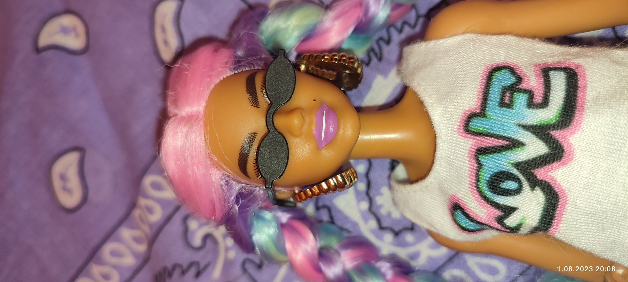 Barbie Extra Lalka tęczowe Warkoczyki + piesek Autko Akcesoria