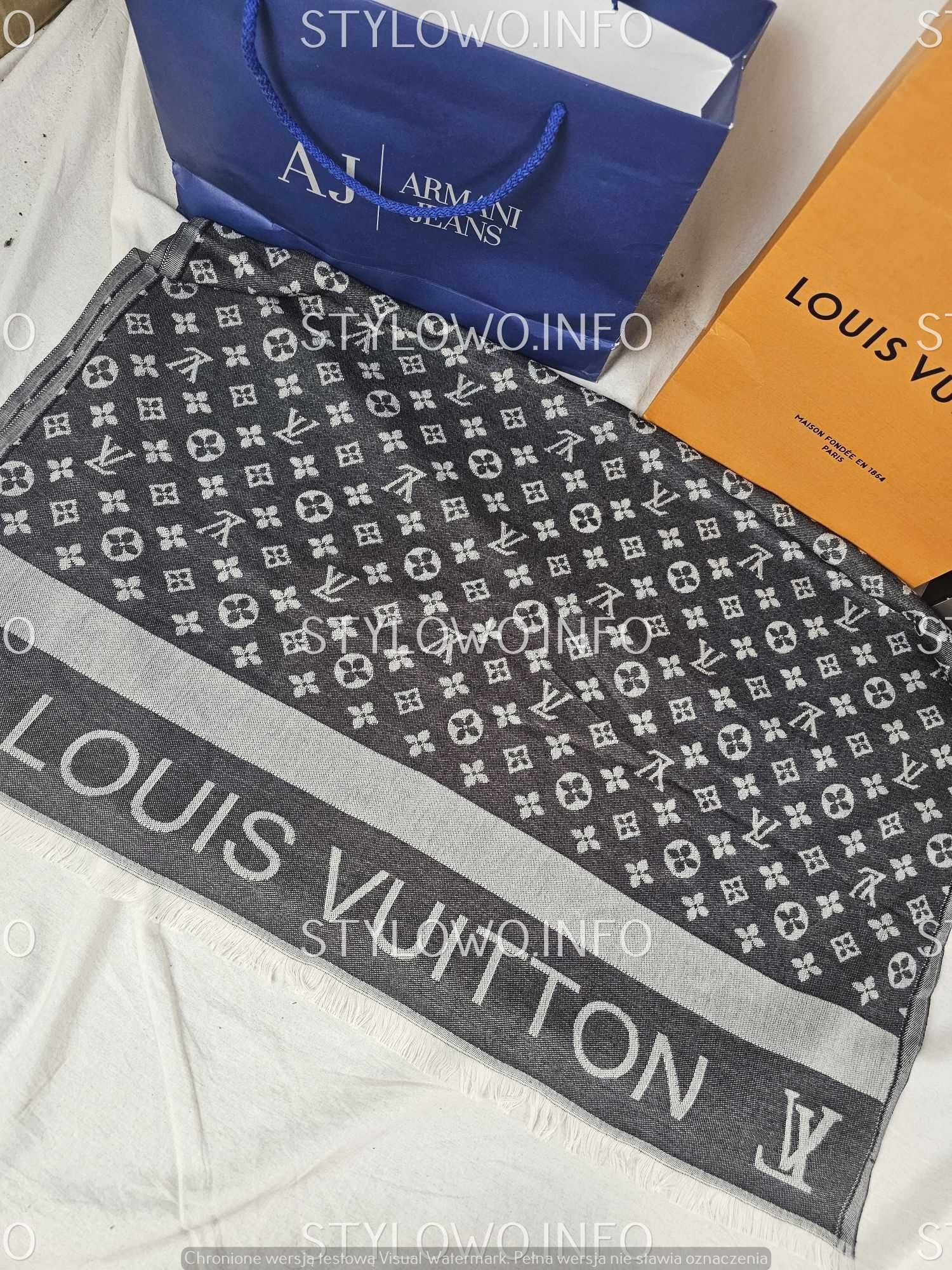 Szalik damski meski grubszy Louis Vuitton LV Paris nowość unisex