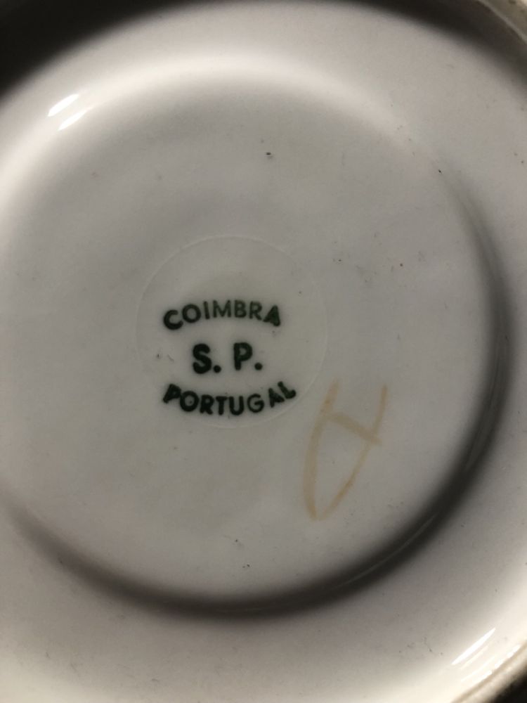 Chávena e pires de chá porcelana de coimbra