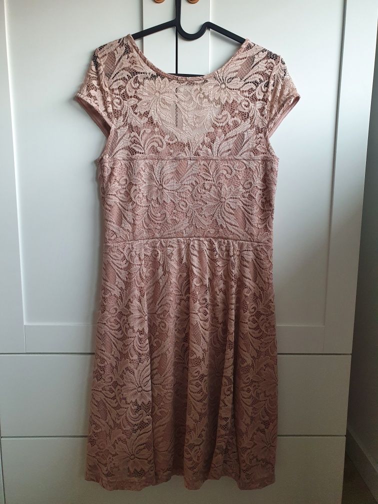 Sukienka Bonprix pudrowy róż rozm. M