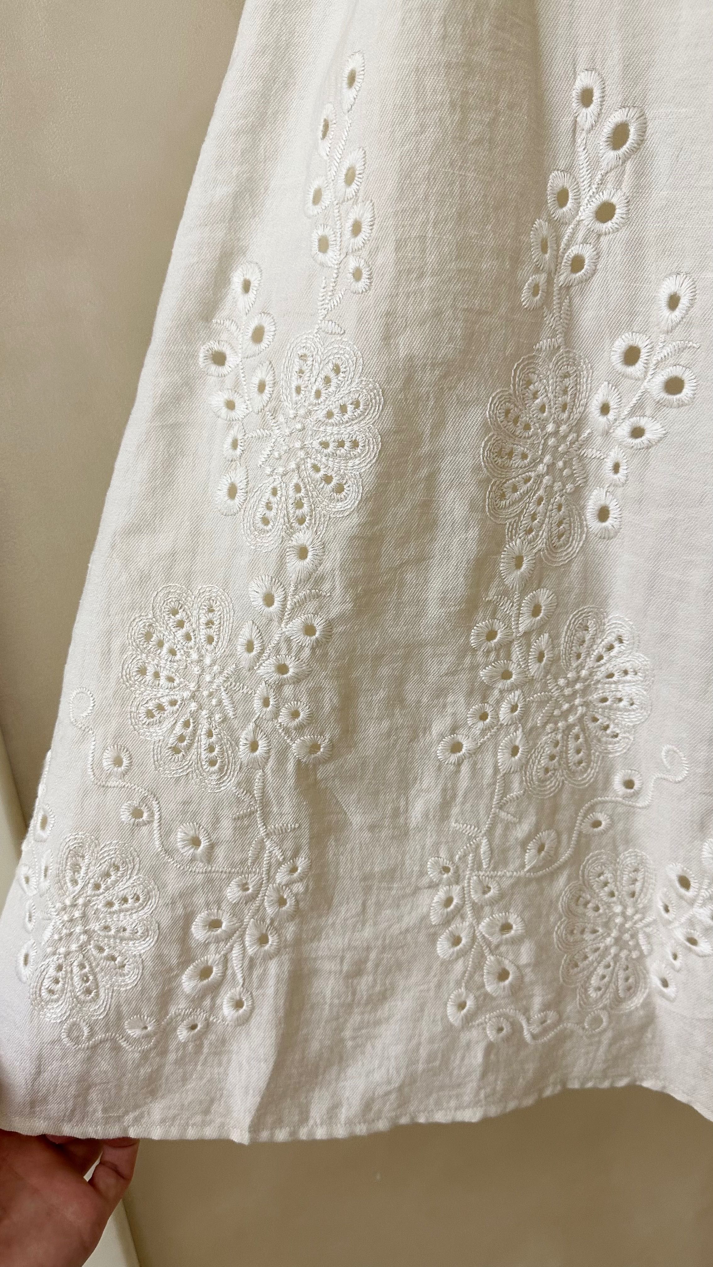 Спідниця ZARA довга літня з вишивкою юбка прошва макси летняя желтая S