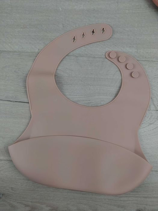 COTTONBEBE Śliniak Silikonowy z Kieszonką Wodoodporny Regulowany 2 szt