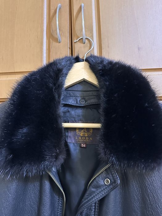 Чоловіча куртка з натуральноі шкіри та хутра