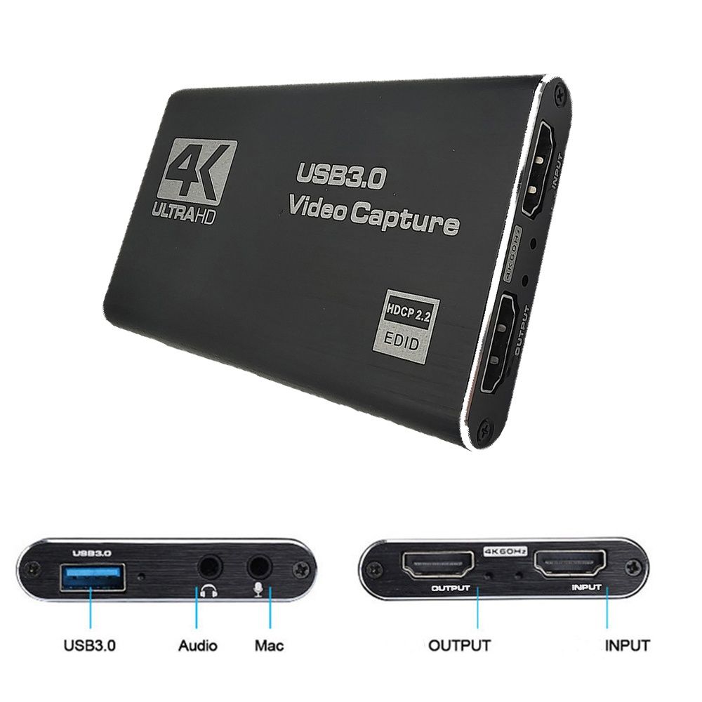 Карта видео захвата внешняя USB 3.0, HDMI 4K, 60 Гц, видео, аудио. HD