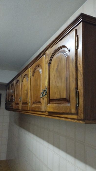 Móveis cozinha madeira maciça c/mármore