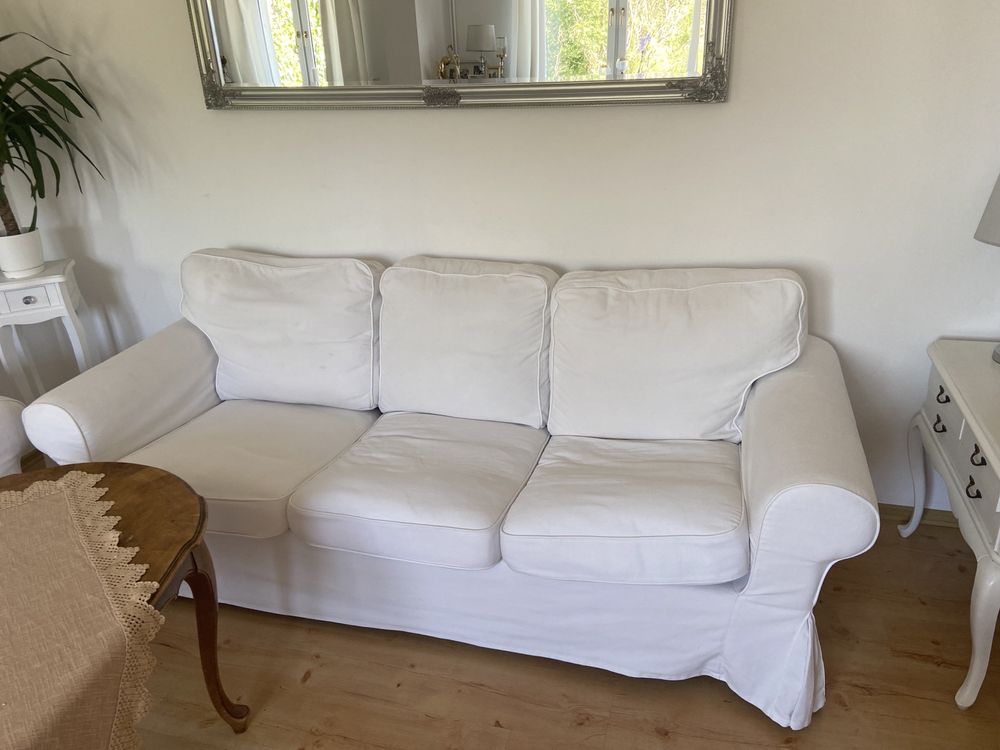 Kpl ikea jedna sofa  szelong i pufa