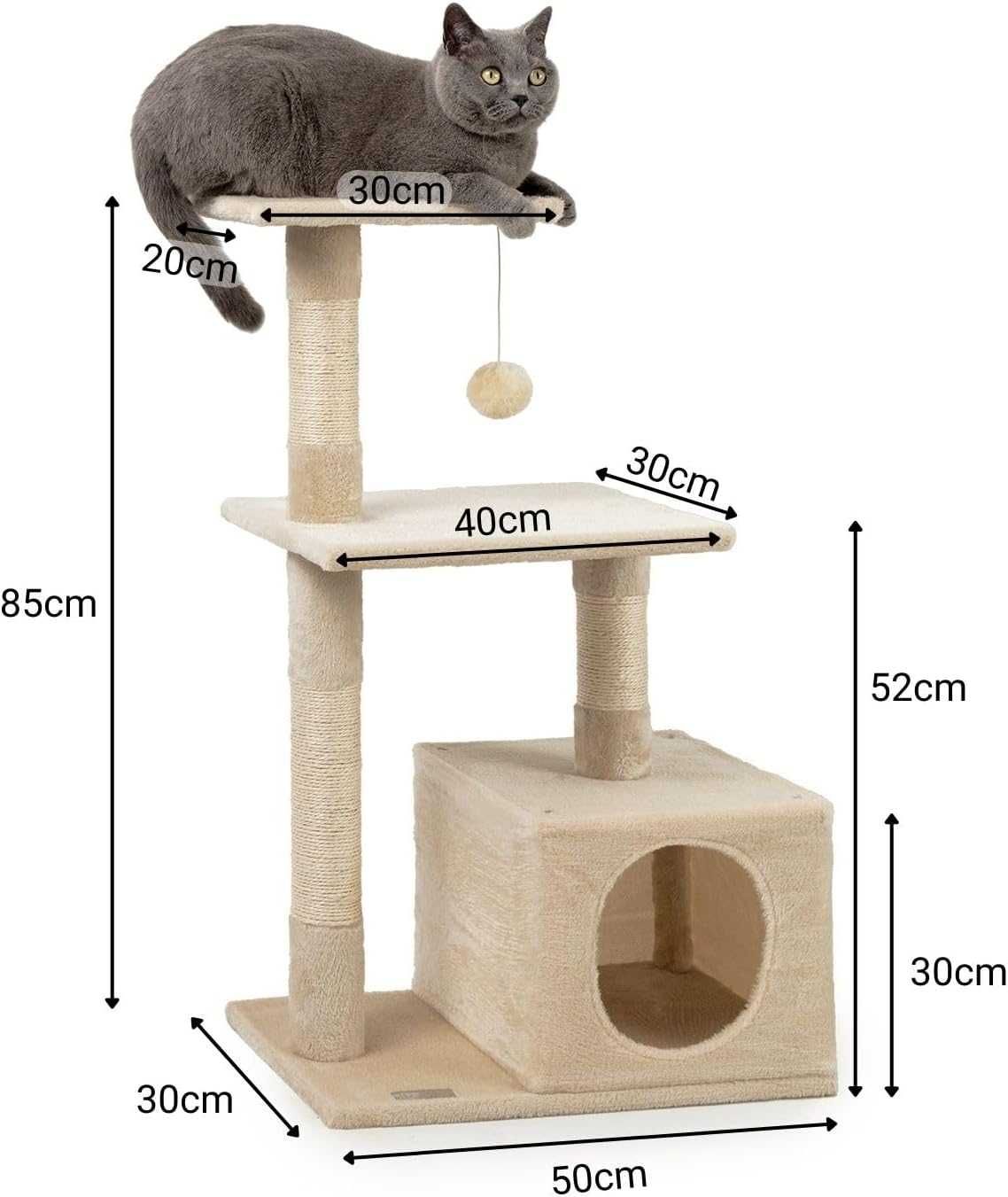 царапка лазалка кіт когтеточка кіт дерево висота 85 см бежевий