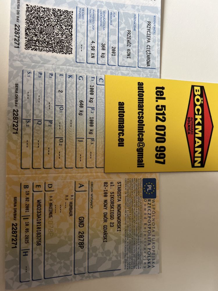 Humbaur  1 konna   BOECKMANN  Automarc 1000kg DMC