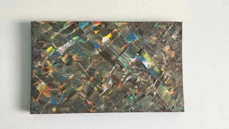 Tela abstracta pintada a acrílico, medidas 50x30cm