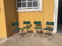 4 cadeiras desmontaveis de lona jardim