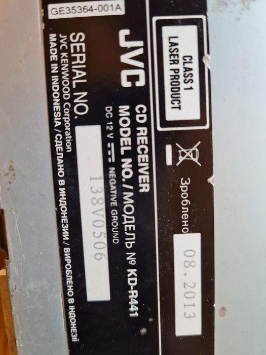 Sprawne ORYGINALNE Radio JVC aux USB cd FM JVC