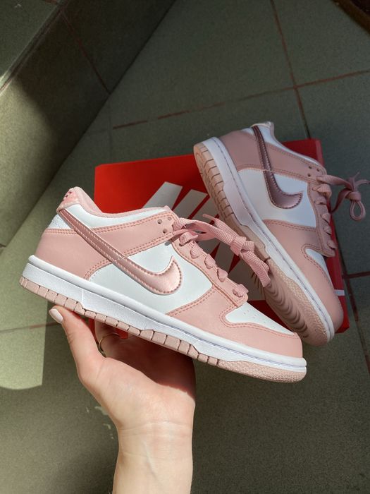 Кросівки Nike Dunk low pink жіночі оригінал дитячі рожеві данки нові
