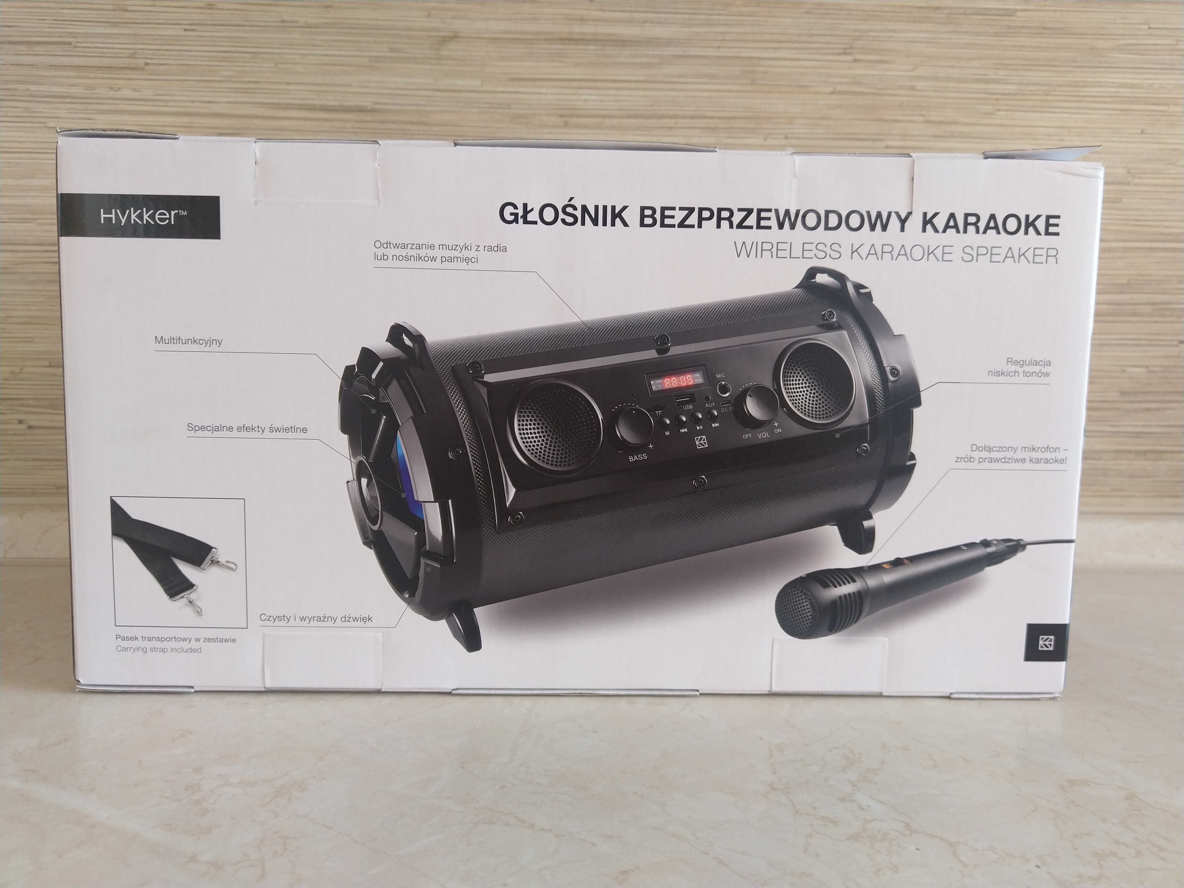 OKAZJA Głośnik bezprzewodowy karaoke z mikrofonem USB Bluetooth Wysyła
