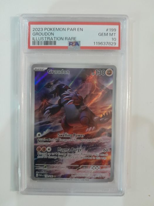 Karta Pokemon. PSA 10. Groudon PAR 199