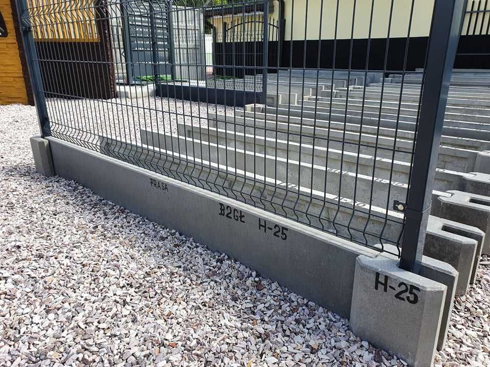 Podmurówka betonowa zbrojona; prefabrykaty; produkcja z wibroprasy