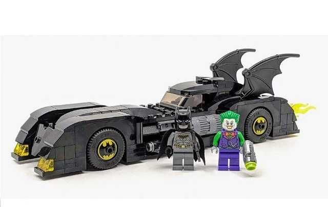 Set / Kit Super Heróis Batman - Batmobile e Joker (compatível Lego)