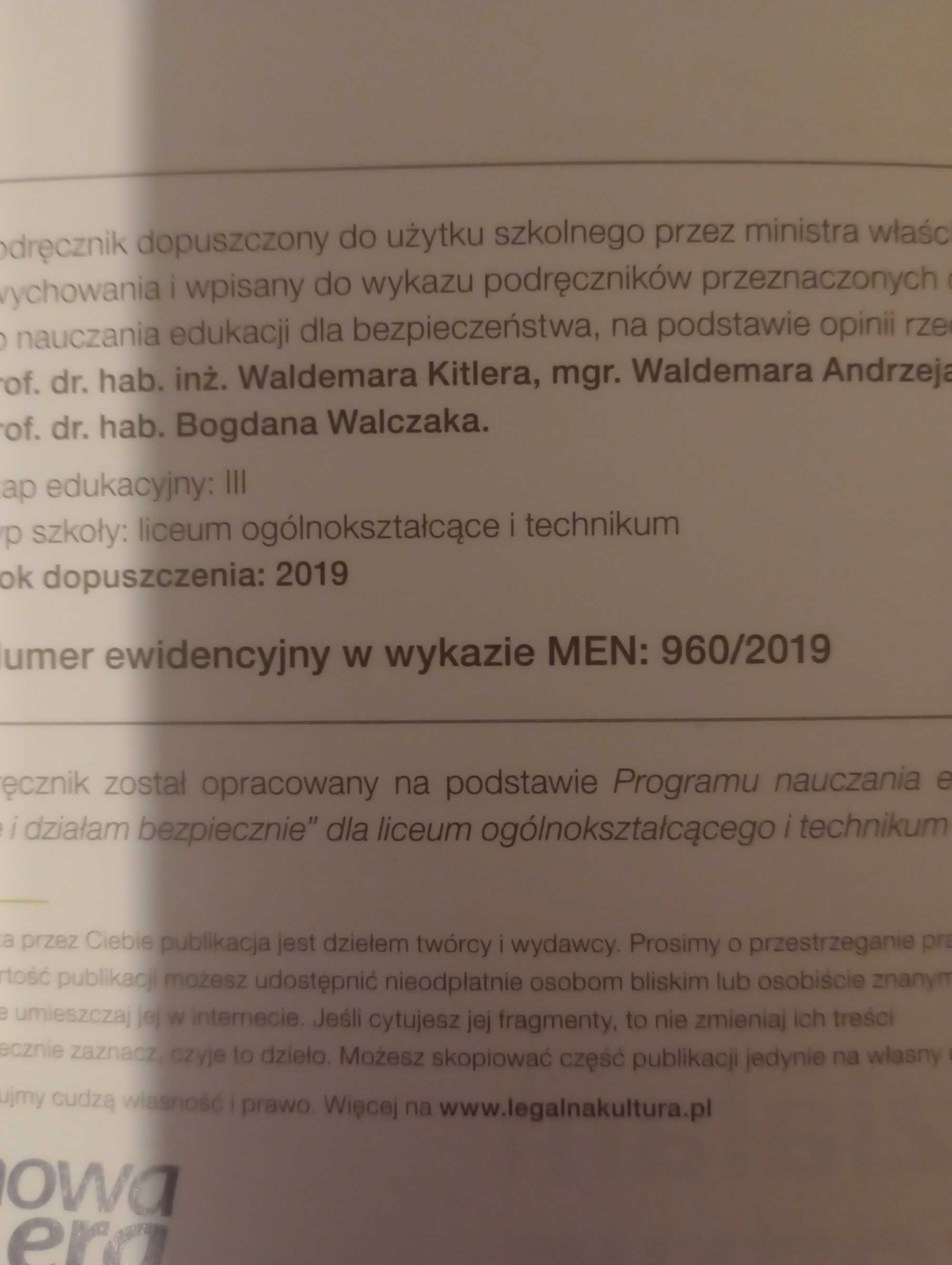Klasa 1 Edukacji dla bezpieczeństwa Żyję i działam bezpiecznie