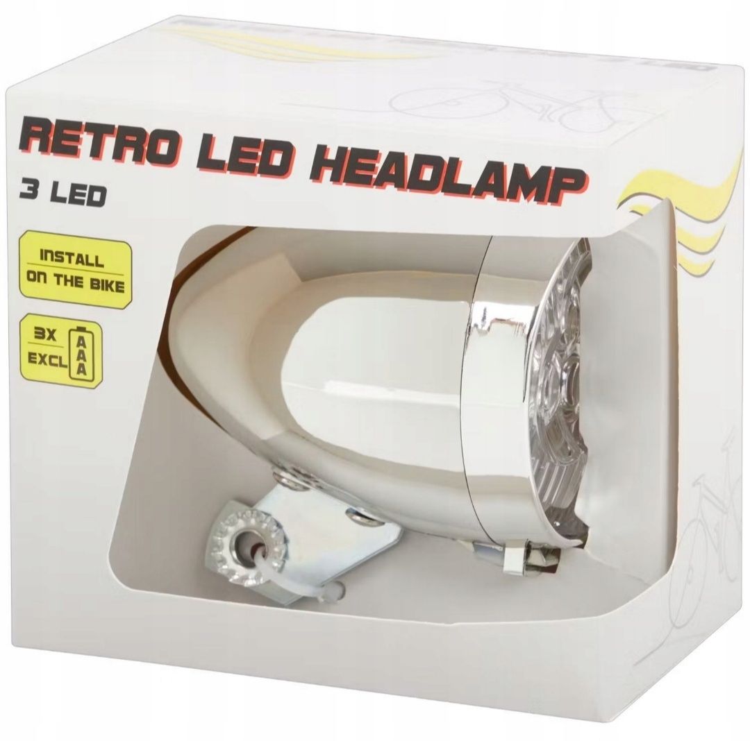 Lampka rowerowa LED w stylu retro Walfort