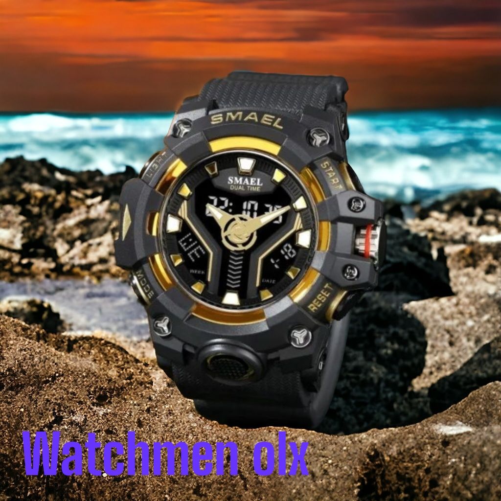 Zegarek sportowy SMAEL gold black WR50M