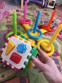 Куб сортер пластмасовий ігра з колечками