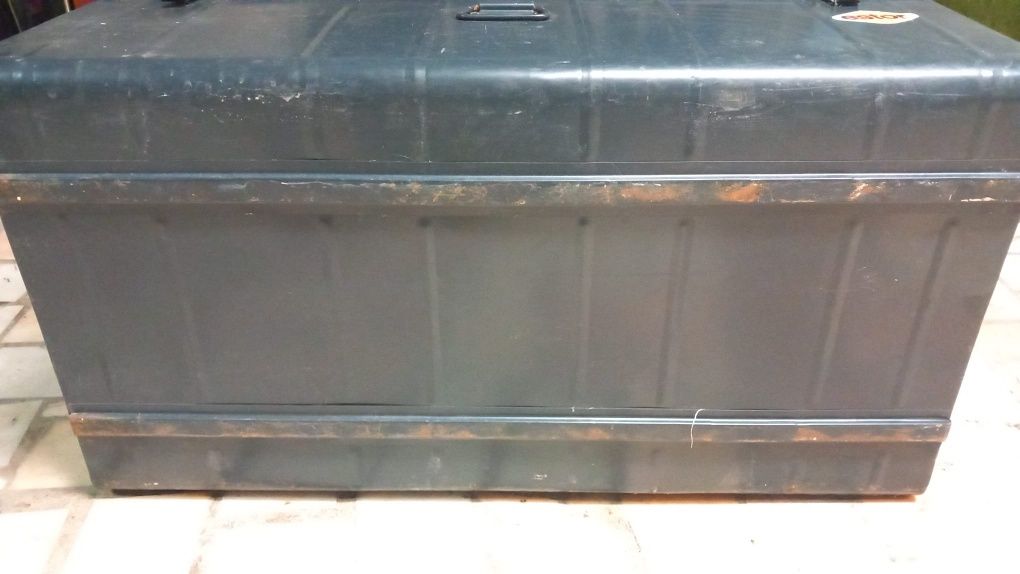 Mala antiga metal,baú de França 108x60x40 interior ótimo estado