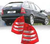 FAROLINS MERCEDES CLASSE C W203 ESTATE 00-04 BRANCO VERMELHO