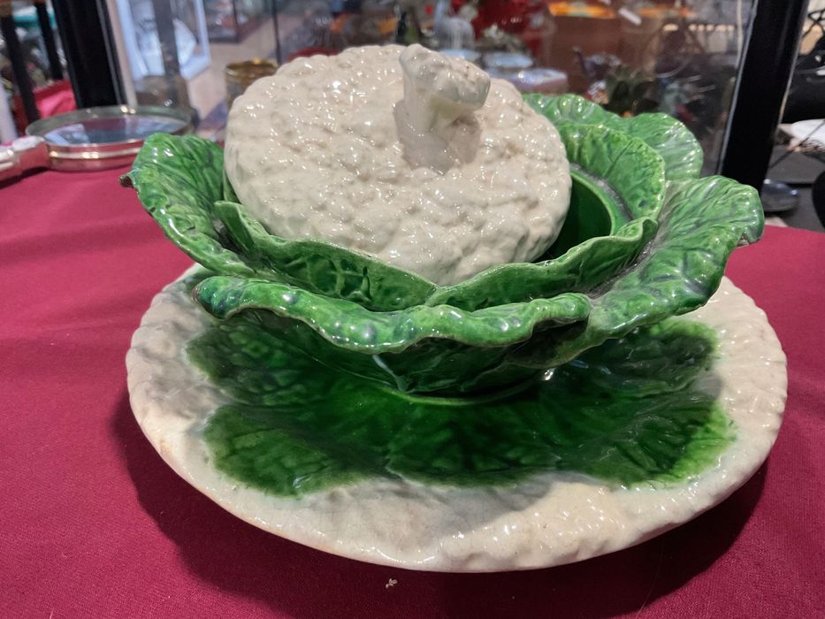 Bordalo terrina couve flor faiança 21 cm a pega 10 cm