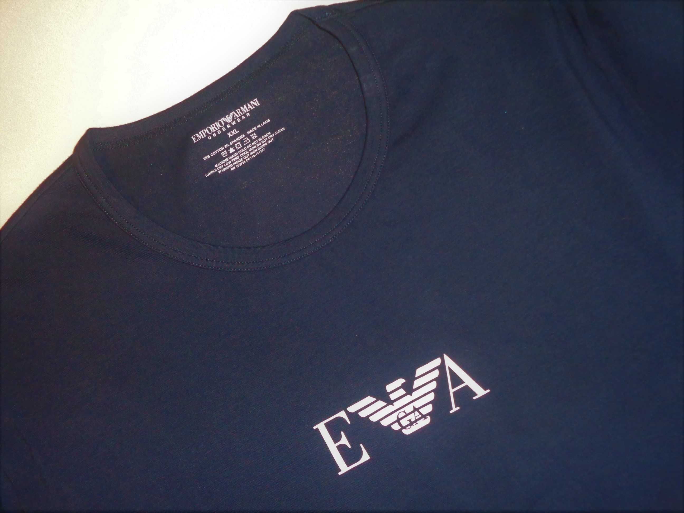 EMPORIO ARMANI Underwear NOWA navy granatowa koszulka tshirt slim XXL